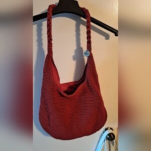 The Sak Red Crochet Hobo Bag
